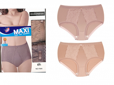 Трусы женские слипы утягивающие с кружевом (большие размеры)  EASINESS